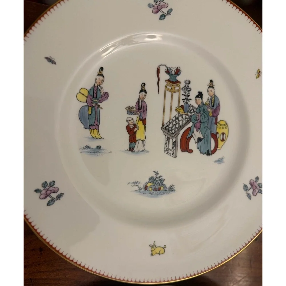 Set 12 Royal Worcester Early Worcester China Reproduction Plates Chinoiserie